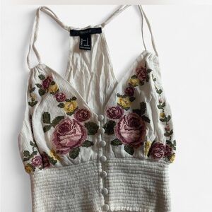 Forever 21 White Embellished Camisole